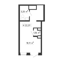 Квартира 22,4 м², студия - изображение 4