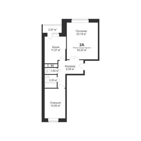 Квартира 63,2 м², 2-комнатная - изображение 1