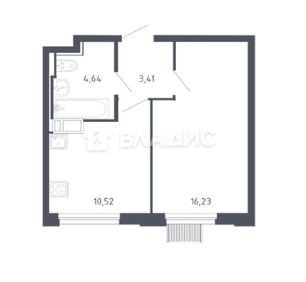 34,8 м², 1-комнатная квартира 8 890 000 ₽ - изображение 1