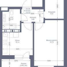 Квартира 42,1 м², 1-комнатная - изображение 2