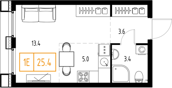 25,8 м², 1-комнатная квартира 10 070 855 ₽ - изображение 79