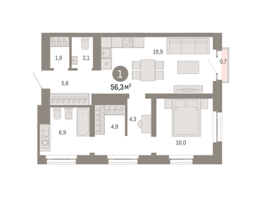 32,1 м², 1-комнатная квартира 10 200 000 ₽ - изображение 113