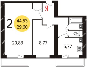 Квартира 45,2 м², 2-комнатная - изображение 5