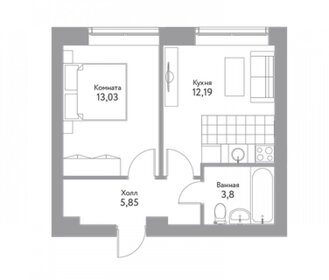 Квартира 34,9 м², 1-комнатная - изображение 1