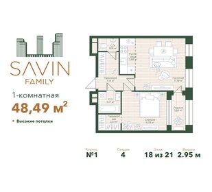 Квартира 48,5 м², 1-комнатная - изображение 1