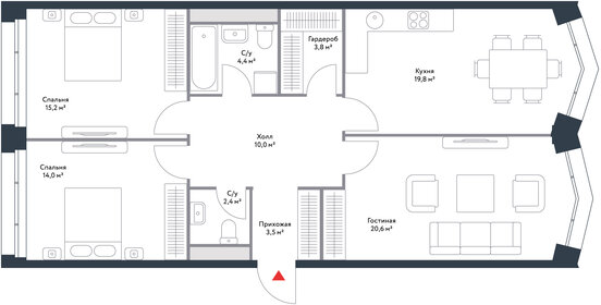 94 м², 3-комнатная квартира 45 951 240 ₽ - изображение 59