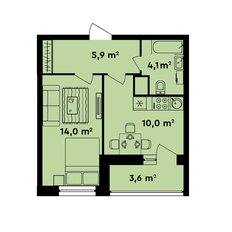 Квартира 37,6 м², 1-комнатная - изображение 5