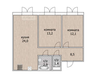 Квартира 62,1 м², 3-комнатная - изображение 3