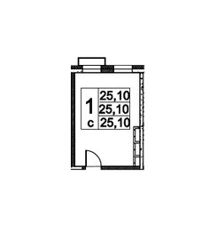 Квартира 25,1 м², студия - изображение 1