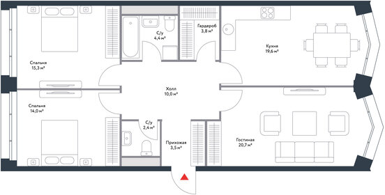 32,3 м², 1-комнатная квартира 11 500 000 ₽ - изображение 75