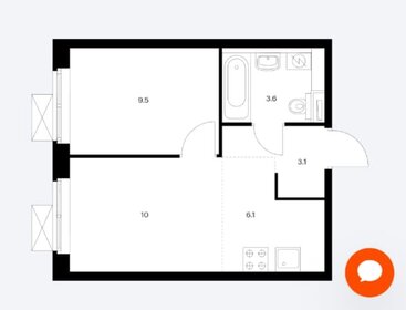 Квартира 32,6 м², 2-комнатная - изображение 1