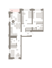 84,4 м², 3-комнатная квартира 22 990 000 ₽ - изображение 120