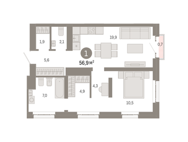 32,1 м², 1-комнатная квартира 10 200 000 ₽ - изображение 111