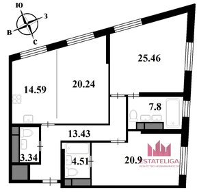 Квартира 110,3 м², 3-комнатная - изображение 1