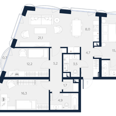Квартира 99 м², 3-комнатные - изображение 2
