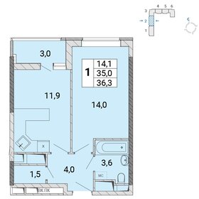 Квартира 36,3 м², 1-комнатная - изображение 1