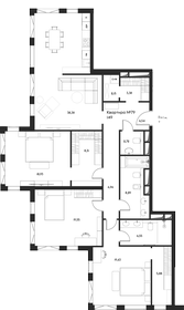 Квартира 148,5 м², 3-комнатная - изображение 1