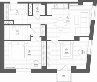 Квартира 71,4 м², 2-комнатные - изображение 1