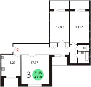 76,9 м², 4-комнатная квартира 16 900 000 ₽ - изображение 34