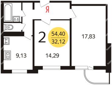 59 м², 2-комнатная квартира 69 000 ₽ в месяц - изображение 10