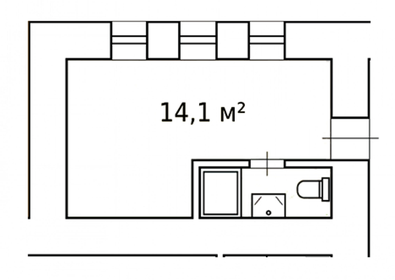 Квартира 14,1 м², студия - изображение 1