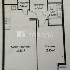 Квартира 45,2 м², 2-комнатные - изображение 5