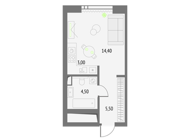31,6 м², апартаменты-студия 13 980 000 ₽ - изображение 144