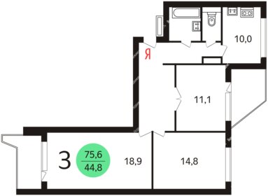 76,8 м², 3-комнатная квартира 29 568 000 ₽ - изображение 96