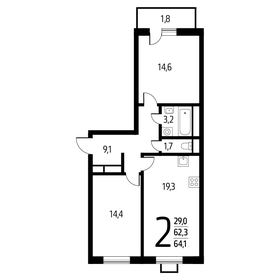 64,1 м², 2-комнатная квартира 14 198 150 ₽ - изображение 68