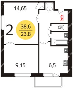 Квартира 38,8 м², 2-комнатная - изображение 5