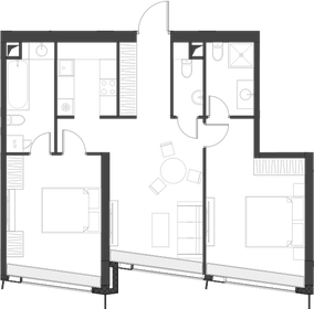 Квартира 77,3 м², 2-комнатная - изображение 2