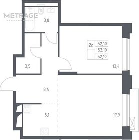 Квартира 52,1 м², 2-комнатные - изображение 1