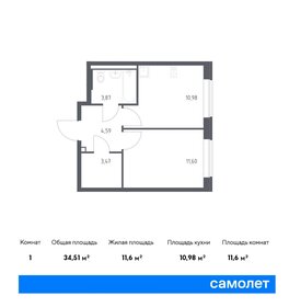 34 м², 1-комнатная квартира 7 700 000 ₽ - изображение 87