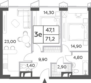 71,6 м², 3-комнатная квартира 33 764 352 ₽ - изображение 75
