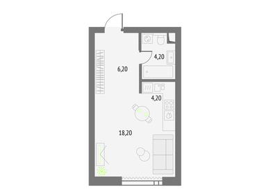 Квартира 32,8 м², студия - изображение 1