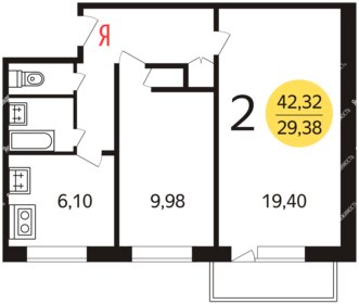 44,7 м², 2-комнатная квартира 13 700 000 ₽ - изображение 139
