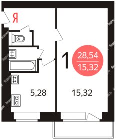 Квартира 28,5 м², 1-комнатная - изображение 5