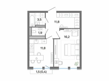 43,5 м², 1-комнатная квартира 8 976 677 ₽ - изображение 11