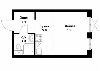 Квартира 21,6 м², студия - изображение 1