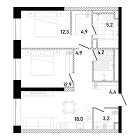 66,6 м², 2-комнатная квартира 50 097 320 ₽ - изображение 61