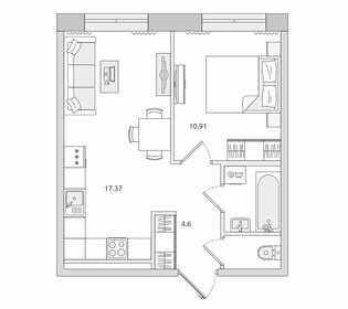 Квартира 37,3 м², 1-комнатная - изображение 1