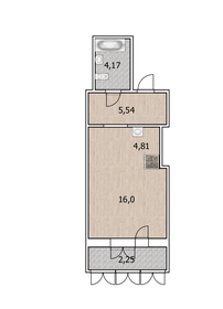 Квартира 35 м², студия - изображение 1