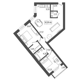 Квартира 89,5 м², 3-комнатная - изображение 2