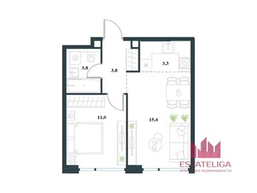 Квартира 37,5 м², 2-комнатная - изображение 1