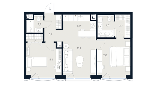 63,3 м², 2-комнатные апартаменты 37 481 000 ₽ - изображение 51