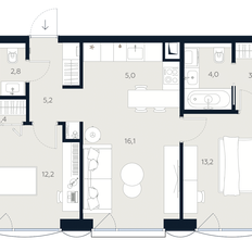 Квартира 63,6 м², 2-комнатные - изображение 2
