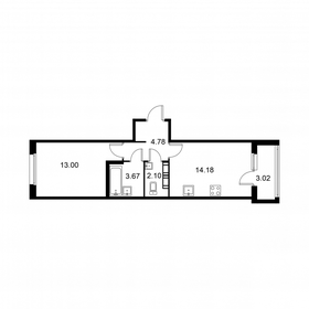 Квартира 39,2 м², 1-комнатная - изображение 1