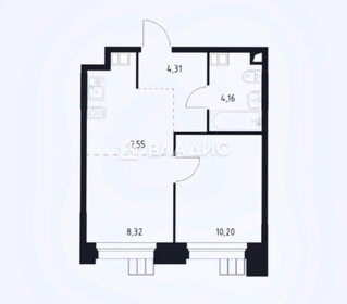 Квартира 34,5 м², 1-комнатные - изображение 1