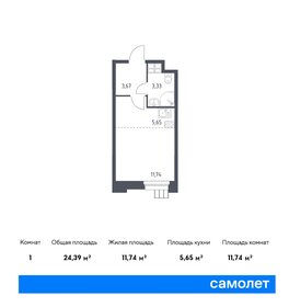 Квартира 24,4 м², студия - изображение 1