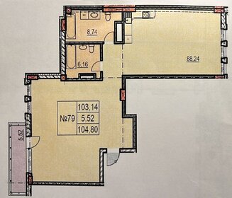 Квартира 105,9 м², 2-комнатная - изображение 1